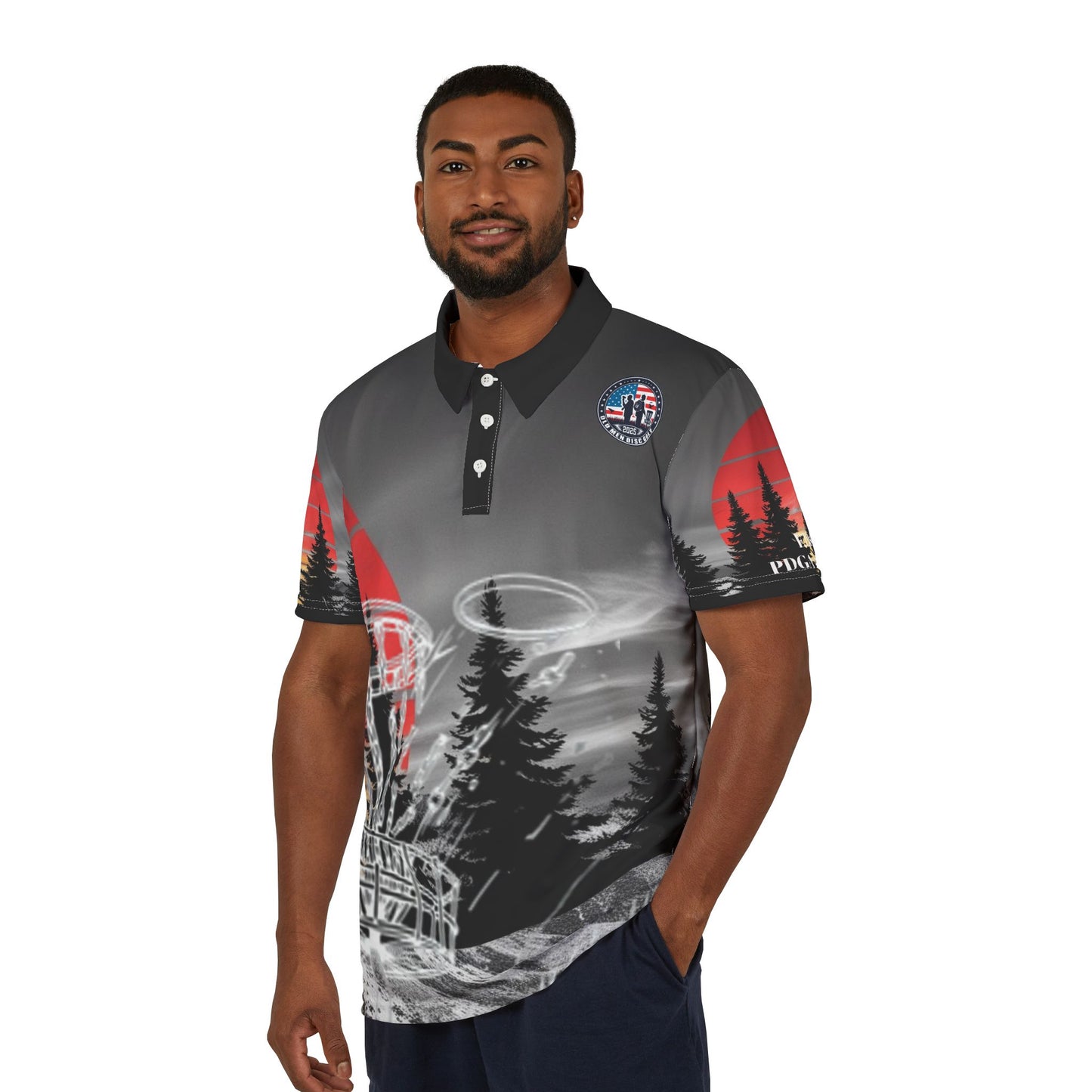 Trees and Sunset Polo Disc Golf Shirt