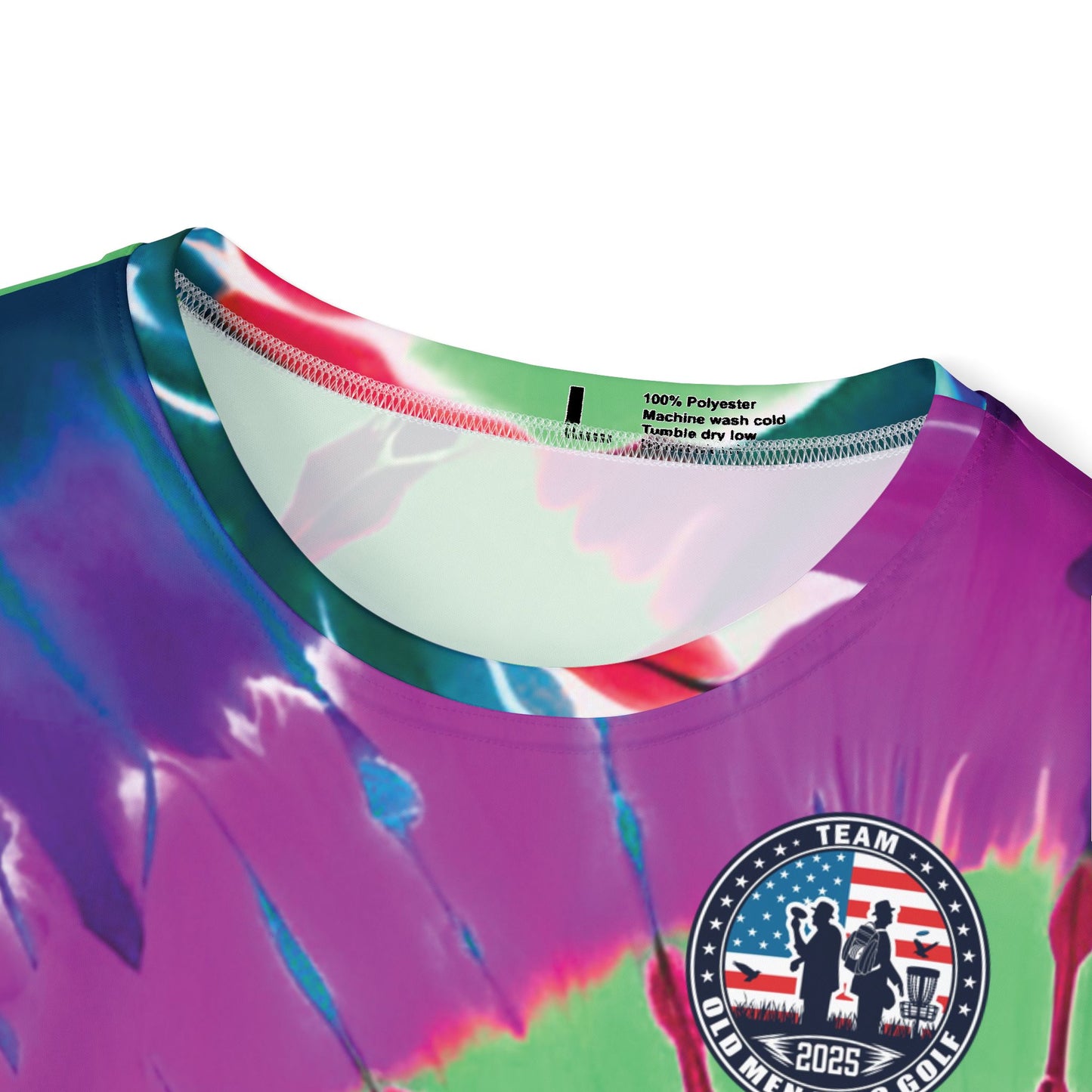 Purple and Green Tie-Dyed Men's Disc Golf Jersey