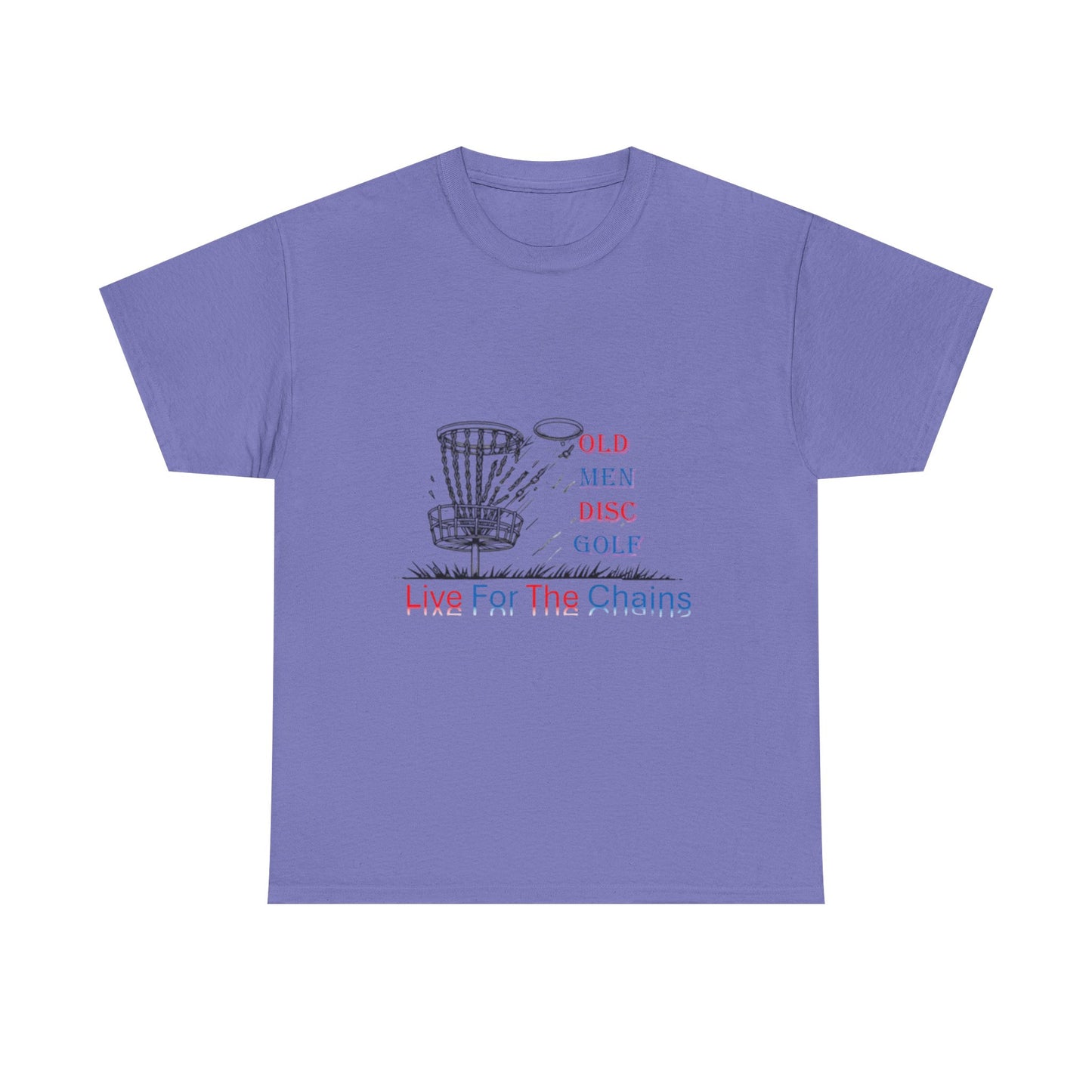 Live For The Chains (color) Unisex Heavy Cotton Tee - Perfect for Disc Golf Lovers