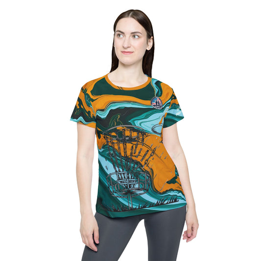 Teal and Gold Women's Disc Golf Jersey