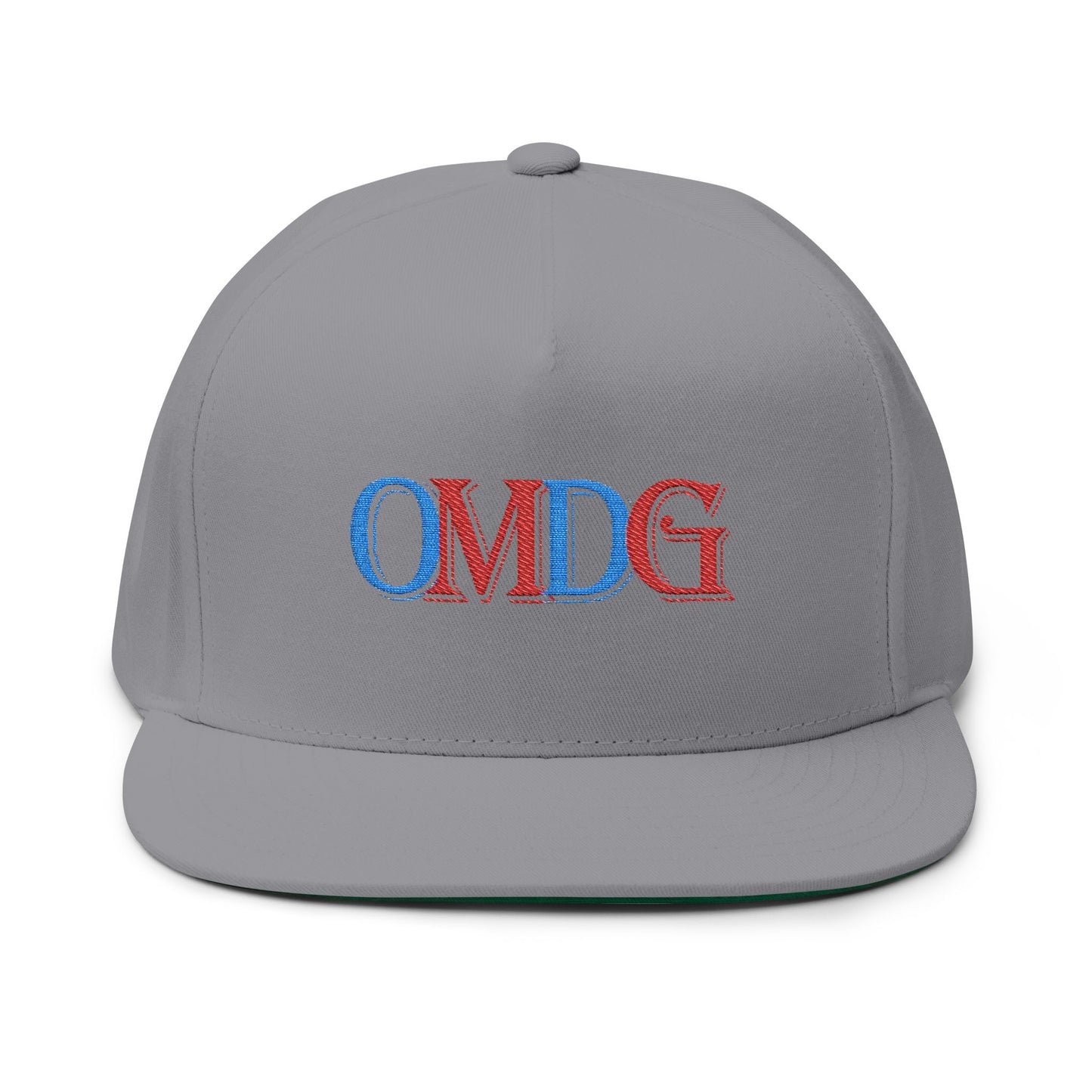 OMDG Color Embroidered Flat Bill Cap  - Trendy Streetwear Hat