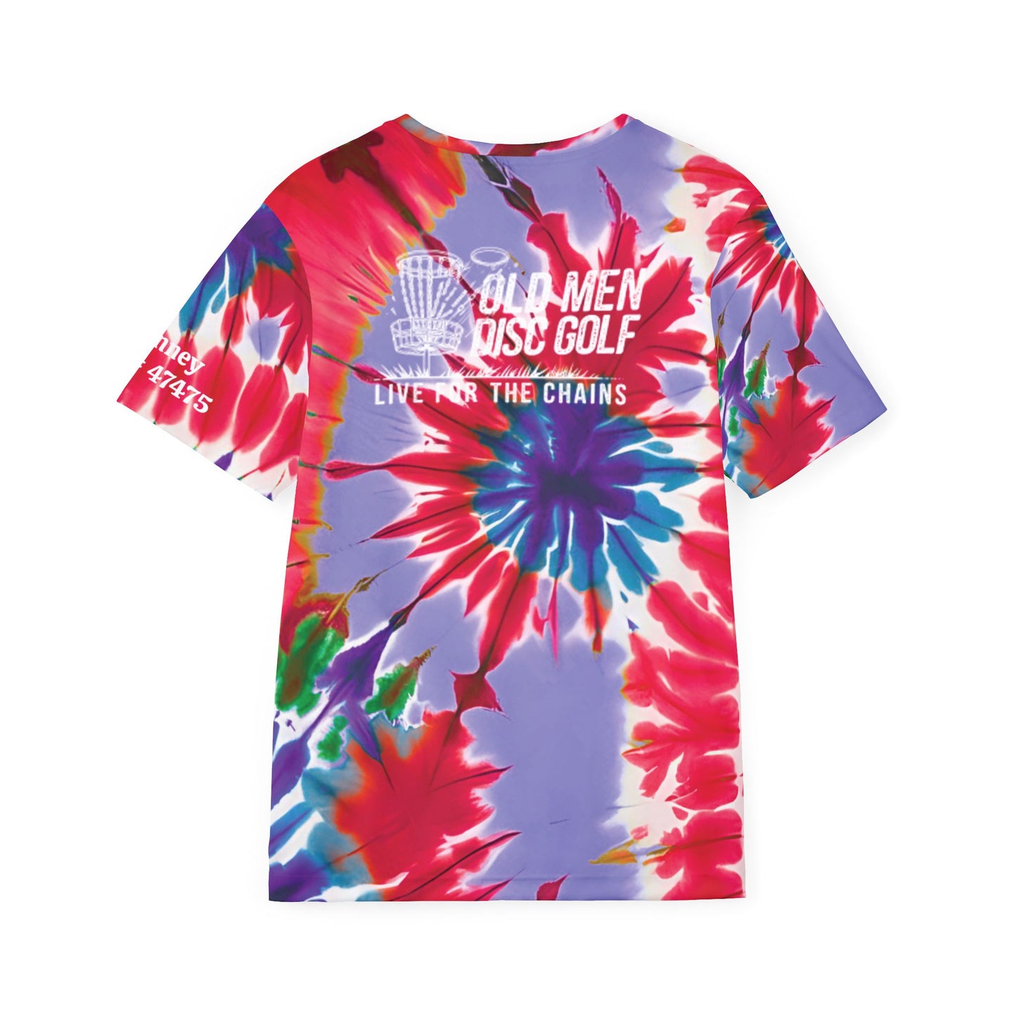 Red and Purple Tie-Dyed Men's Disc Golf Jersey