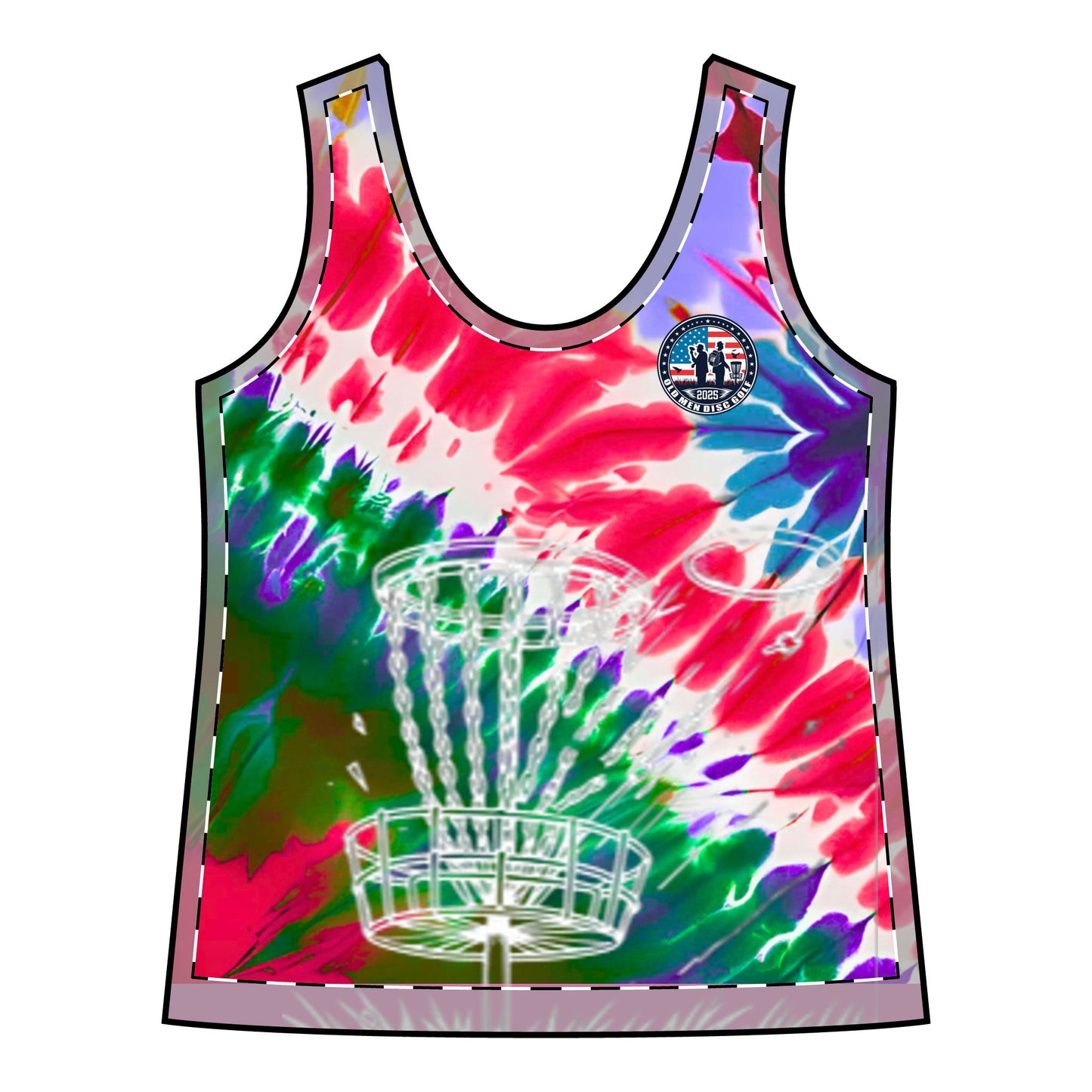 Red and Purple Tie-Dyed Women's Sporty Racerback Tank