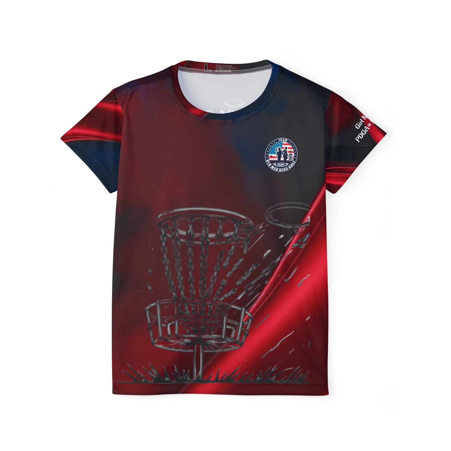 Red and Blue Women's Disc Golf Jersey