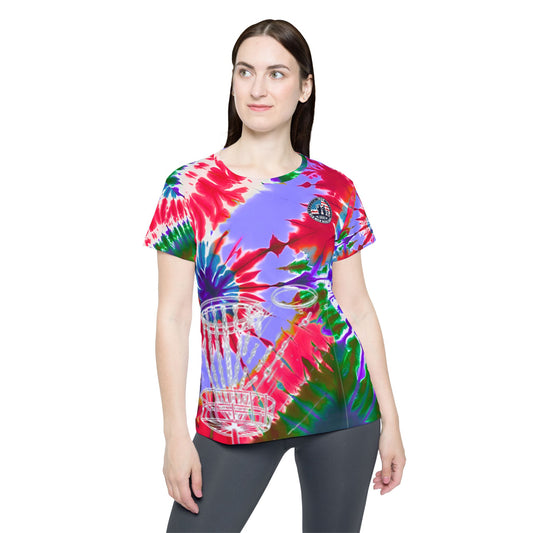 Red and Purple Tie-Dyed Women's Disc Golf Jersey
